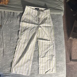 Banana Republic White Pants with Green Stripes